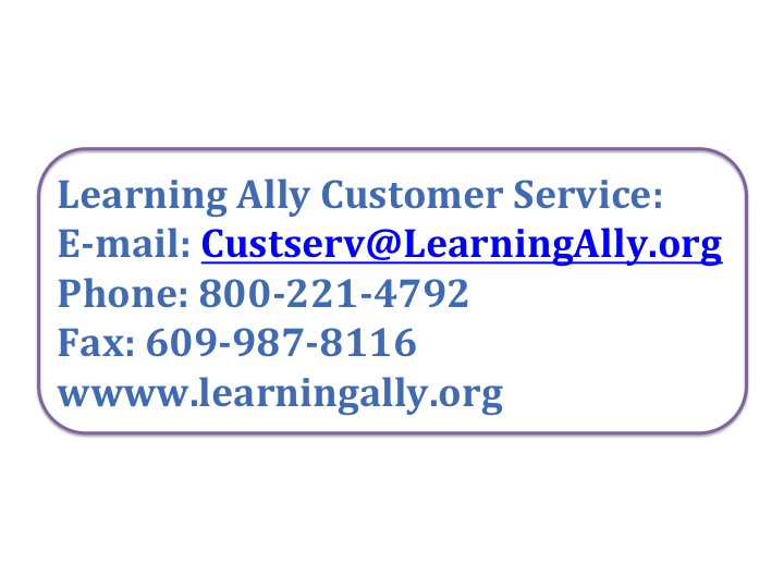 Learning Ally Contact Information